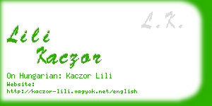 lili kaczor business card